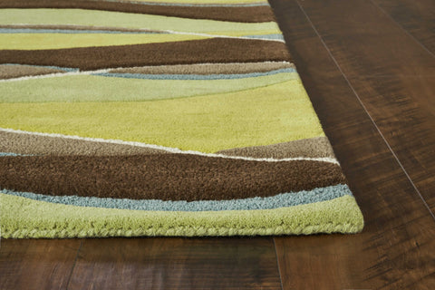 Image of 5 x 8 Wool Lime or Mocha Area Rug