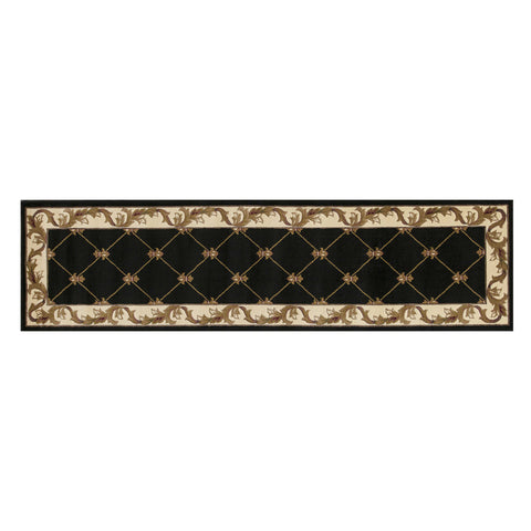 Image of 2 x 7 Runner Polypropylene Black Area Rug