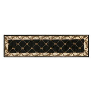 2 x 7 Runner Polypropylene Black Area Rug