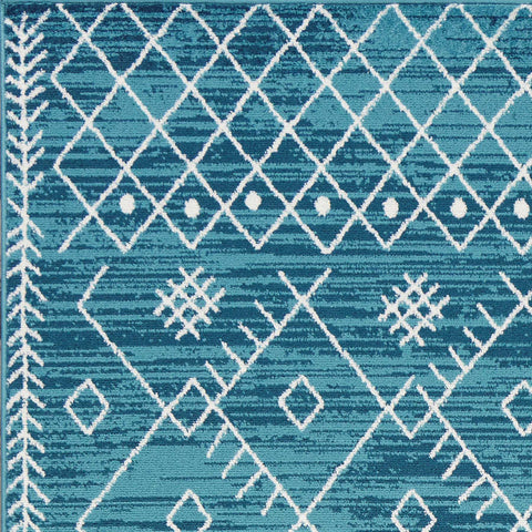 Image of 94" X 130" Ocean Blue Polypropelene Rug