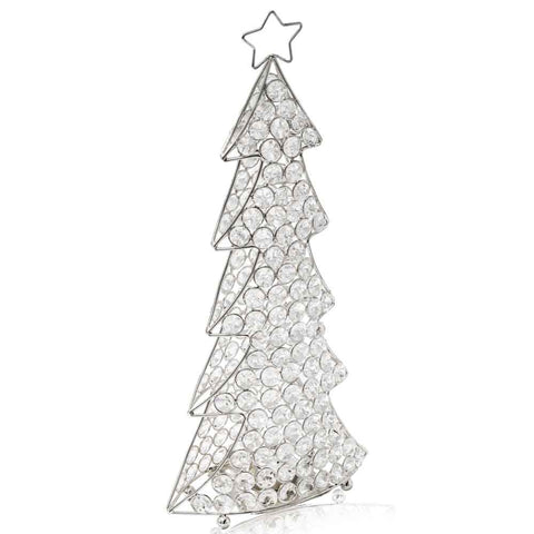 Image of 3.5" x 8" x 16" Silver Crystal Christmas Tree