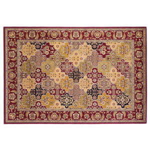 7 Ft Octagon Polypropylene Red Area Rug