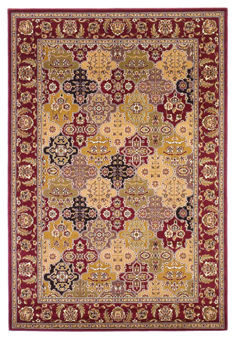 Image of 7 Ft Octagon Polypropylene Red Area Rug