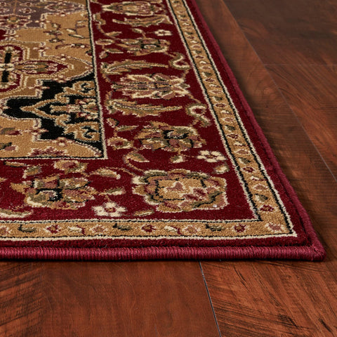 Image of 7 Ft Octagon Polypropylene Red Area Rug