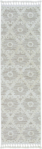 Image of 63" X 91" Ivory Beige Polyester Rug