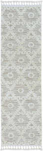 63" X 91" Ivory Beige Polyester Rug