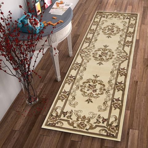 Image of 2 x 7 Runner Polypropylene Ivory Area Rug