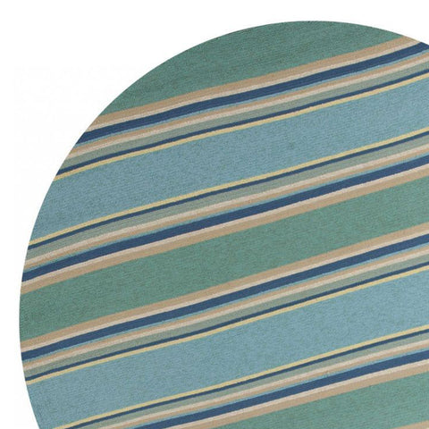 Image of 7 Ft Round UV treated Polypropylene Ocean Area Rug