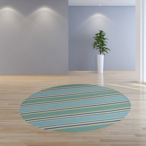 Image of 7 Ft Round UV treated Polypropylene Ocean Area Rug