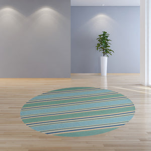 7 Ft Round UV treated Polypropylene Ocean Area Rug