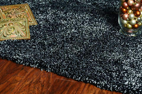 Image of 5 x 7 Polyester Black Heather Area Rug