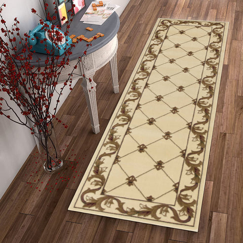 Image of 2 x 7 Runner Polypropylene Ivory Area Rug