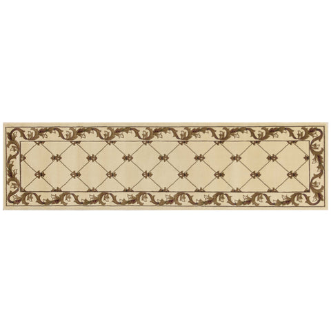 Image of 2 x 7 Runner Polypropylene Ivory Area Rug