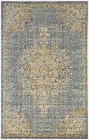 Image of 27" X 90" Slate Grey Wool Rug