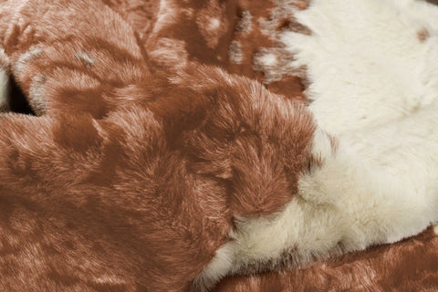 Image of 51" x 60" Brown And Natural, Faux Hide - Area Rug