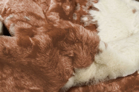 51" x 60" Brown And Natural, Faux Hide - Area Rug