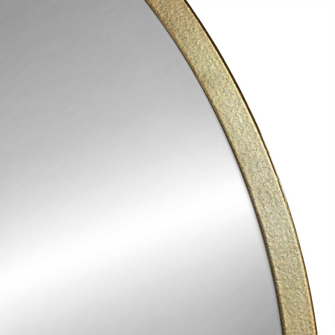 Image of Round Wall Mirror with Matte Gold Finish