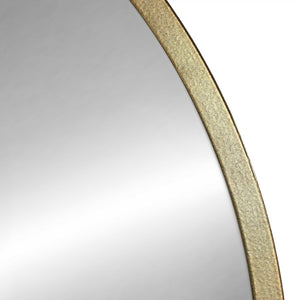 Round Wall Mirror with Matte Gold Finish