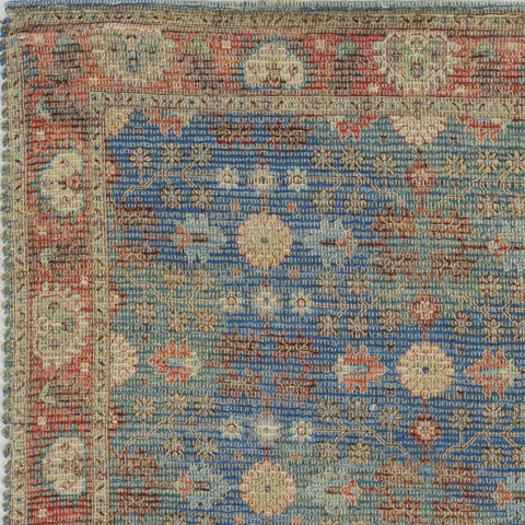 Image of 5 x 7 Jute Blue or Red Area Rug