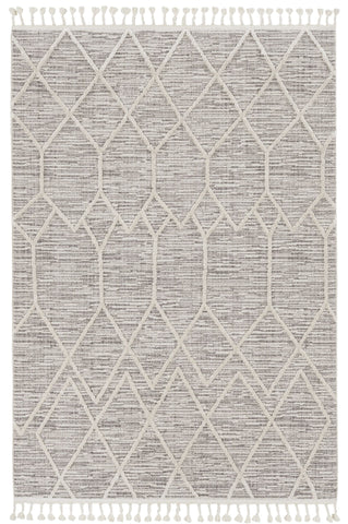 Image of 63" X 91" Ivory Grey Polyester Rug