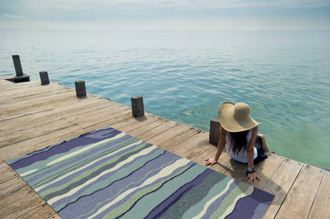 Image of 5 x 7 6" UV treated Polypropylene Ocean Area Rug