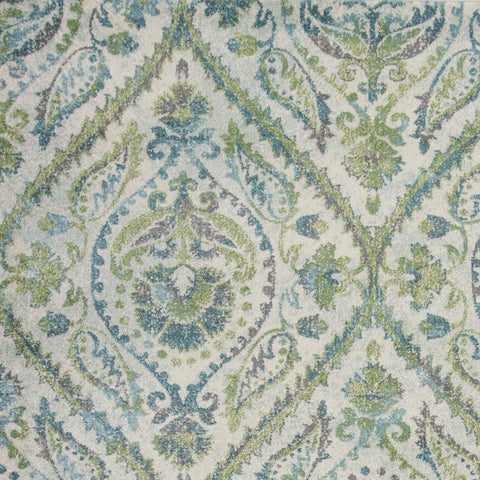 Image of 5 x 7 Polypropylene Ivory or Teal Area Rug