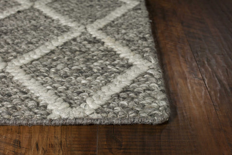 Image of 3 x 5 Wool Dark Grey Area Rug