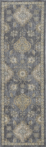 Image of 39" X 63" Slate Grey Wool Rug