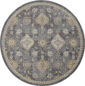 6 Ft Round Polyester Espresso Area Rug