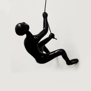 3.5" x 3.5" x 5.5" Black Climbing Man - Wall Art