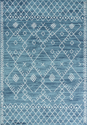 Image of 63" X 91" Ocean Blue Polypropelene Rug