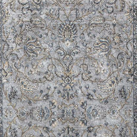 Image of 2 x 7 Runner Viscose Silver or Blue Area Rug