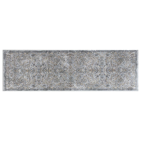 Image of 2 x 7 Runner Viscose Silver or Blue Area Rug