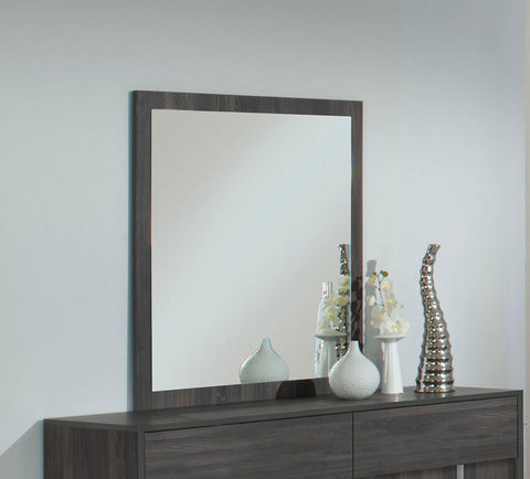 Image of 41" Grey MDF Veneer and Glass Mirror