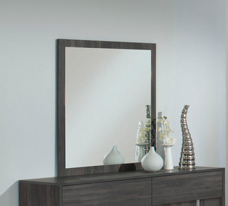 41" Grey MDF Veneer and Glass Mirror