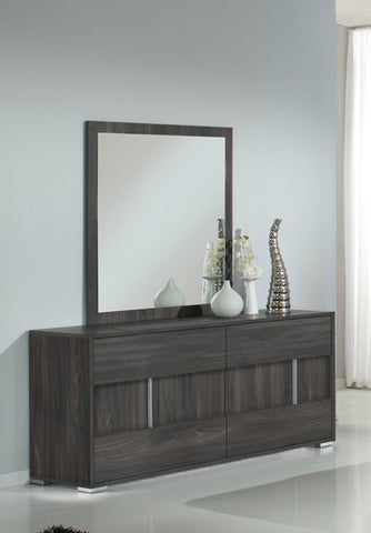 Image of 41" Grey MDF Veneer and Glass Mirror