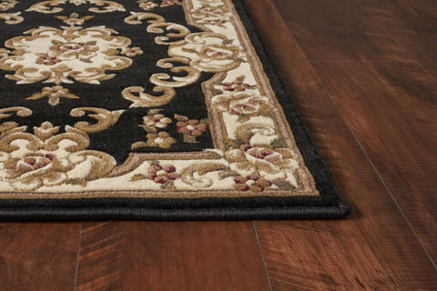 Image of 3 x 5 Polypropylene Blackor Ivory Area Rug