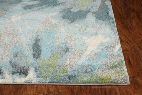 Image of 63" X 91" Teal Polypropelene Rug