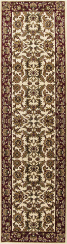 Image of 2 x 7 Runner Polypropylene Ivory or Red Area Rug