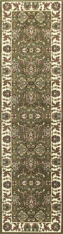 Image of 5 x 7 Polypropylene Green or Ivory Area Rug