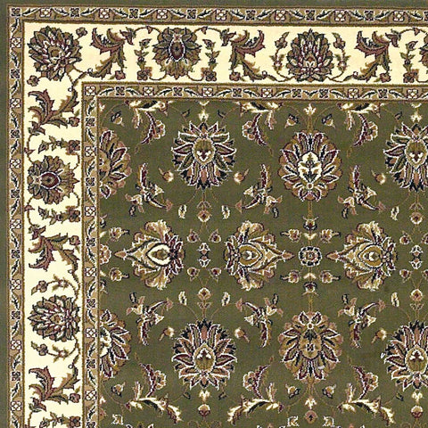 Image of 5 x 7 Polypropylene Green or Ivory Area Rug