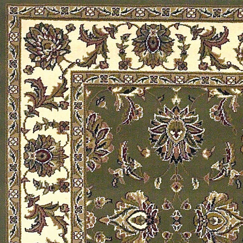 Image of 5 x 7 Polypropylene Green or Ivory Area Rug