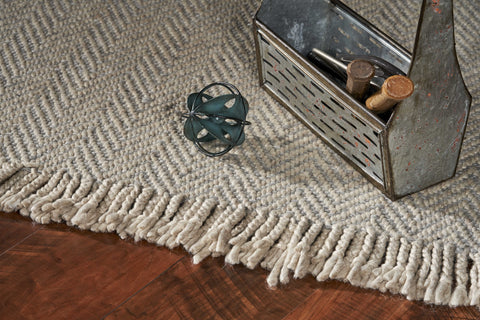 Image of 5 x 8 Wool Oatmeal Area Rug