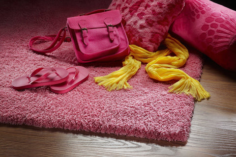 Image of 27" X 45" Polyester Hot Pink Area Rug