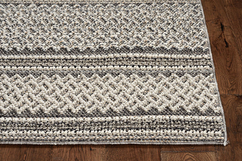 Image of 63" X 91" Grey Polyester or Viscose Rug