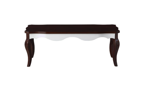 24" X 48" X 18" Walnut White Wood Coffee Table