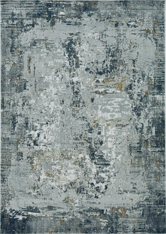 Image of 39" X 55" Grey Polypropylene and Polyester Rug