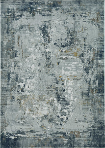 39" X 55" Grey Polypropylene and Polyester Rug