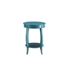 18" X 18" X 24" Teal Solid Wood Leg Side Table