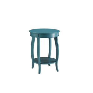 18" X 18" X 24" Teal Solid Wood Leg Side Table